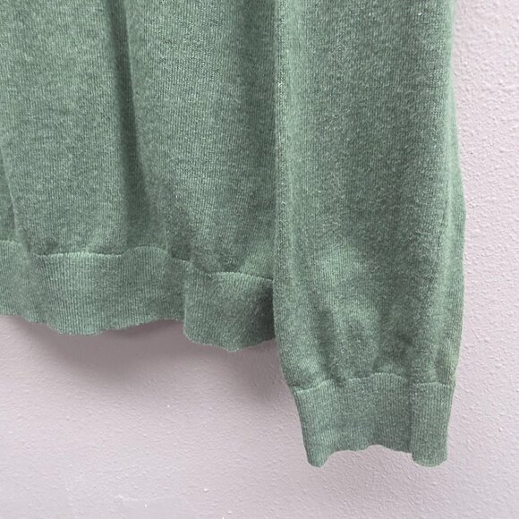 Express Sweater Mens 2XL Green Henley 100% Cotton Long Sleeve Pullover Knit - Picture 3 of 9